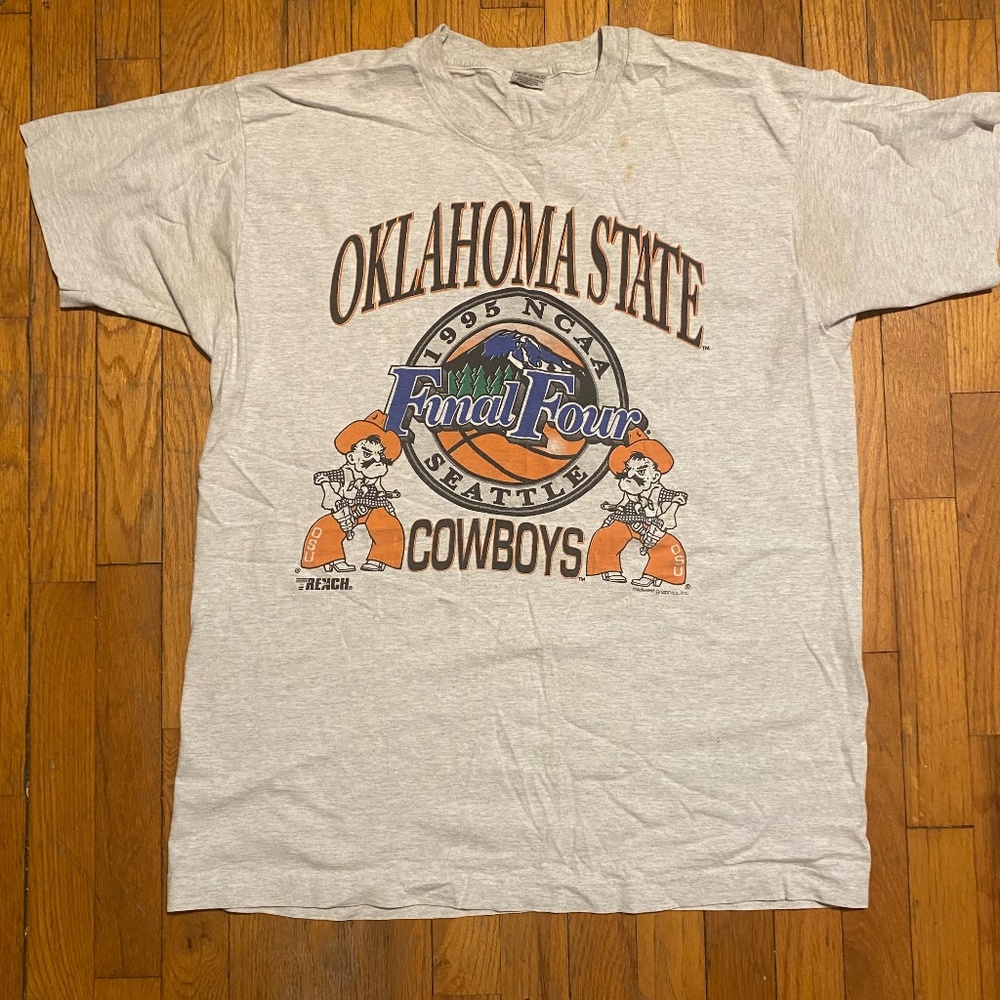 Vintage ‘95 NCAA Final Four Seattle - Oklahoma State Cowboys Basketball Tee